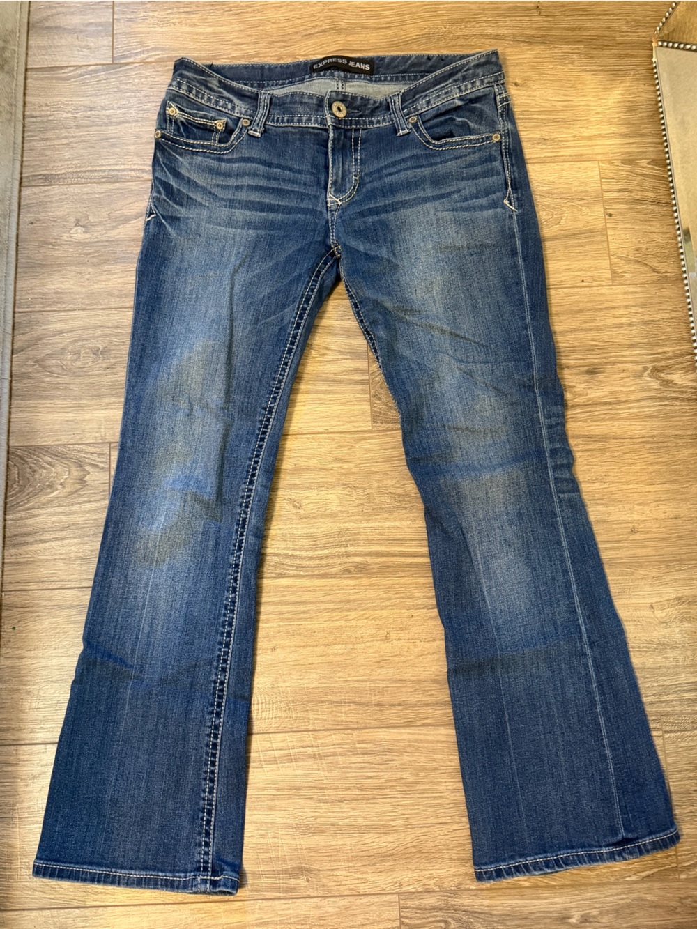 Express Women's Dark Blue Stretch Bootcut Jeans